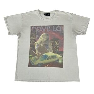 Tove Lo Lady Wood Line Graphic T-Shirt Mens Large Grey Short Sleeve Tour Merch